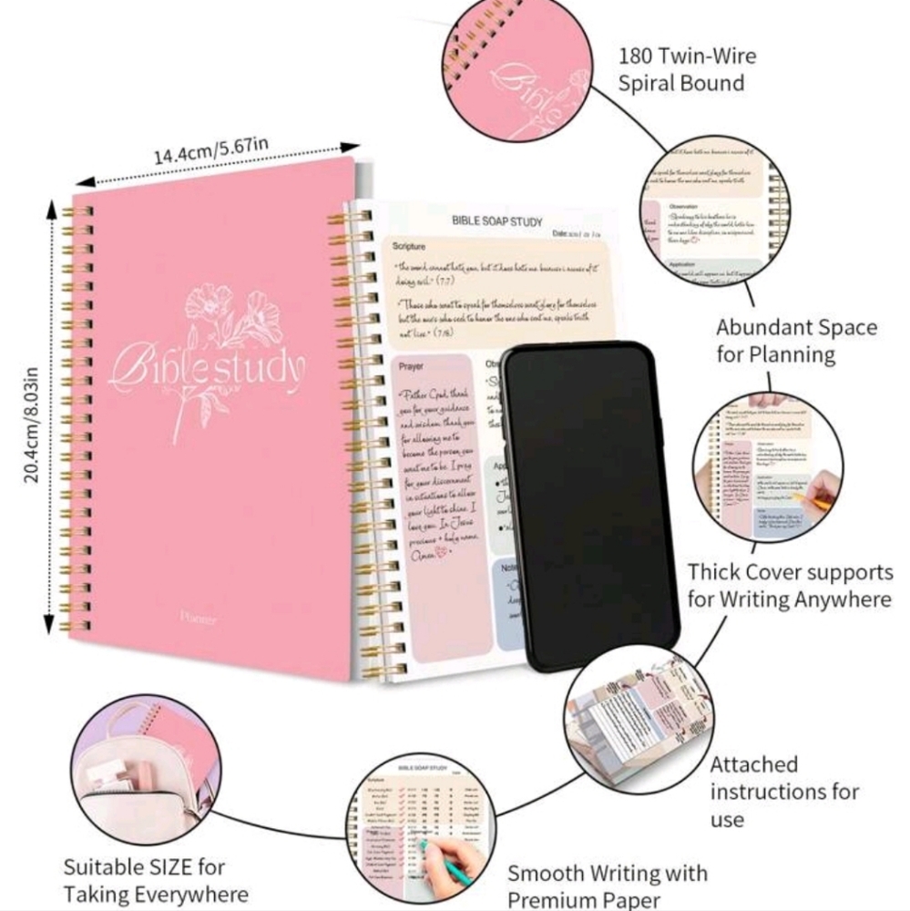 NWT Pink Bible Study Planner - Picture 4 of 6